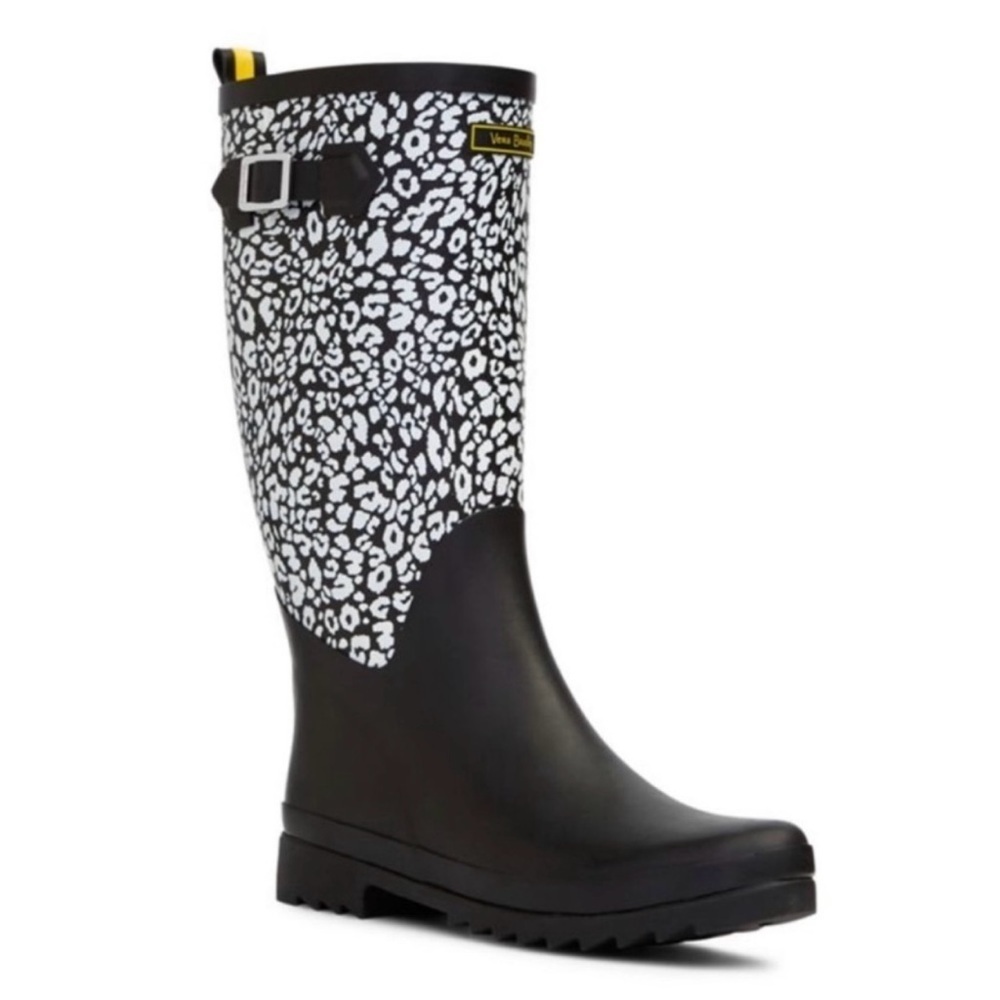 Vera Bradley Women’s Camocat Rain Rubber Tall Boots Size 7 Buckle Detail